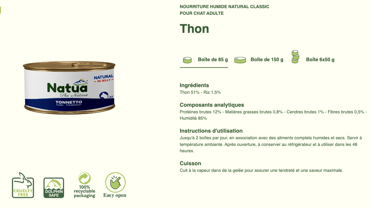 #12 ACTION DU MOIS TOUS CLIENTS 05/2025 Natua Natural in jelly cat (6x85g Cat Jelly Cans) (-35%) NON CUMULABLE – Image 5