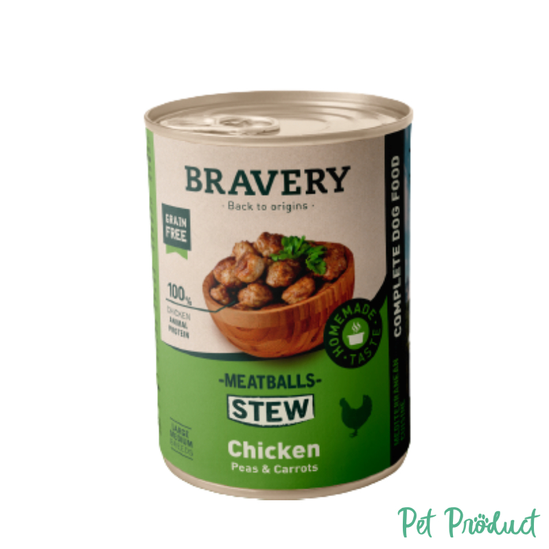 Bravery Dog Wet MeatBalls Boulettes de viande Poulet, Carottes et Petits Pois
