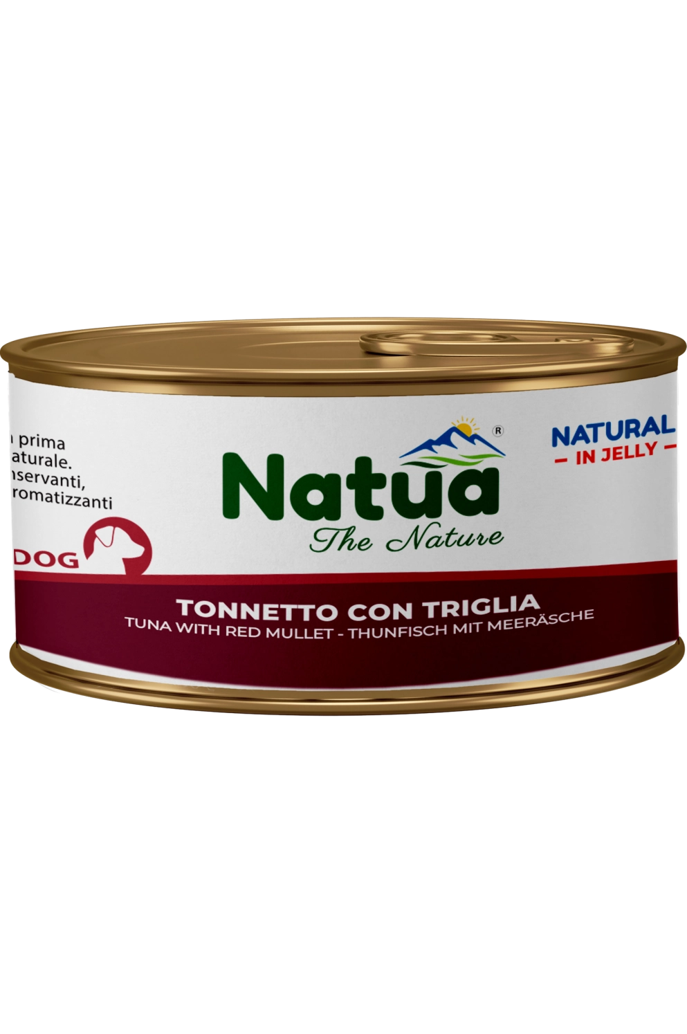 0554 Natua Natural in jelly dog (150g Thon et Rouget) Dog Jelly Cans Tuna with Red Mullet