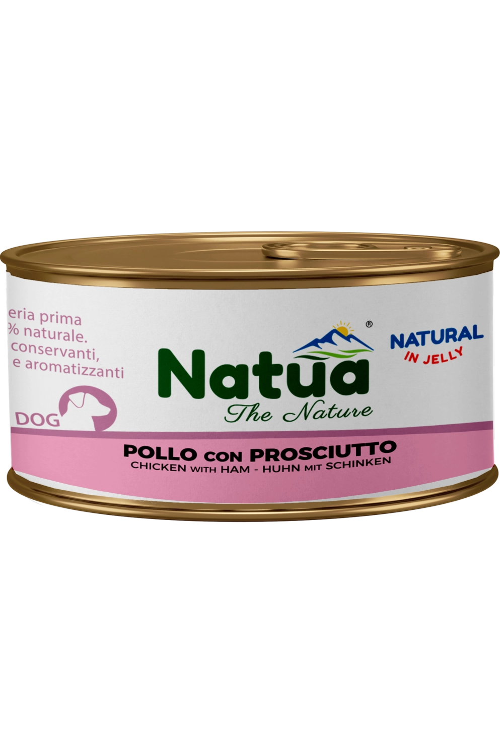 0565 Natua Natural in jelly dog (150g Poulet avec Jambon) Dog Jelly Cans Chicken with Ham