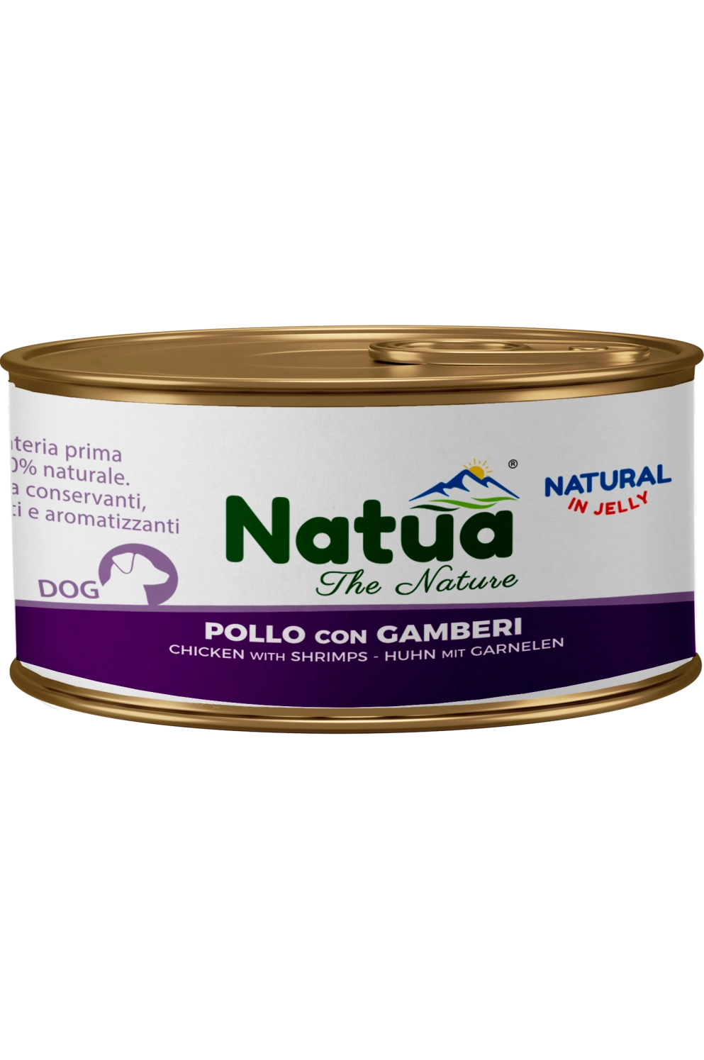 0566 Natua Natural in jelly dog (150g Poulet et Crevettes) Dog Jelly Cans Chicken with Shrimps