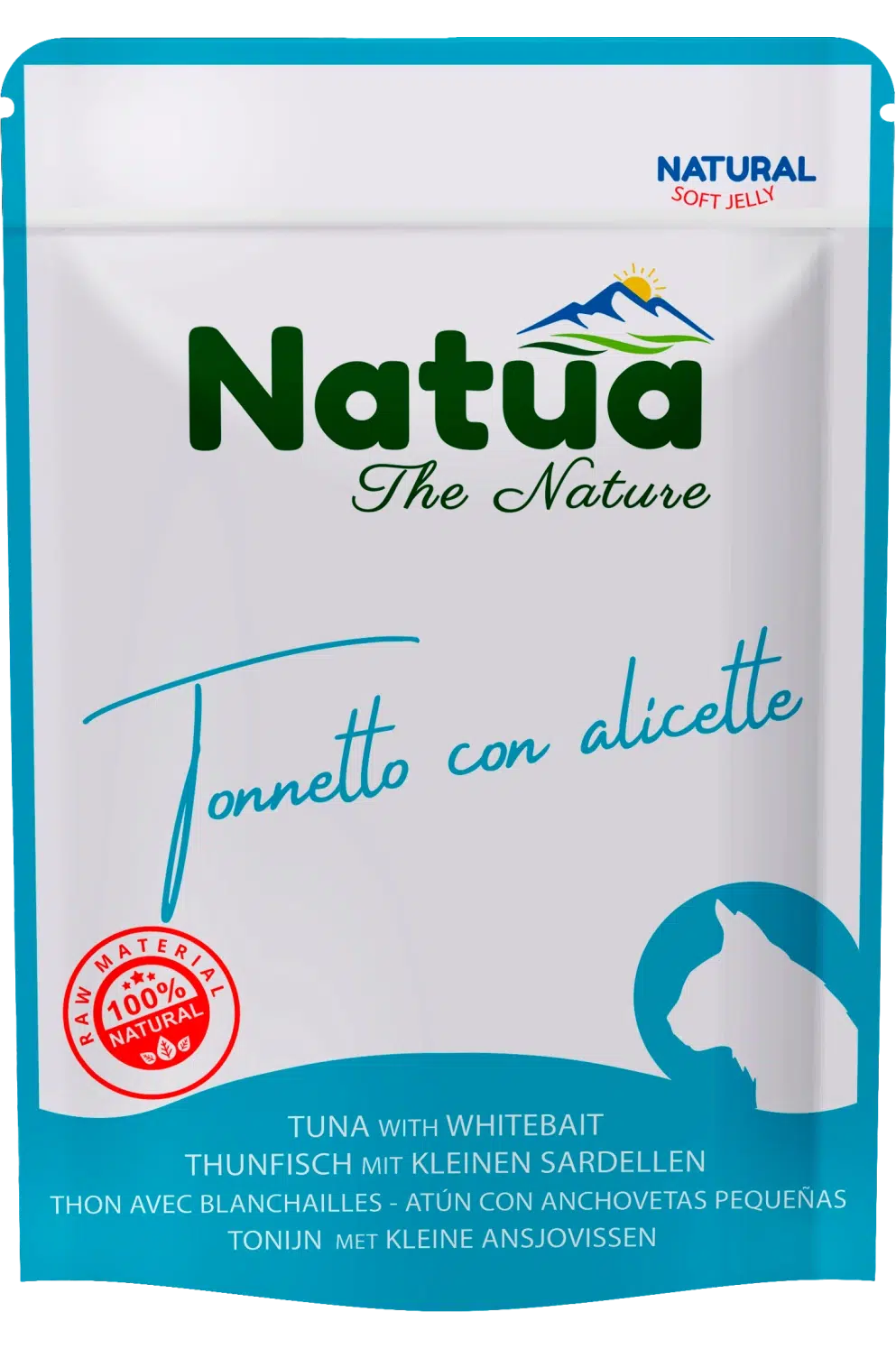 0605 Natua Natural in jelly cat (Thon avec Alevins 70g) Cat Jelly Pouch Tuna with Whitebait
