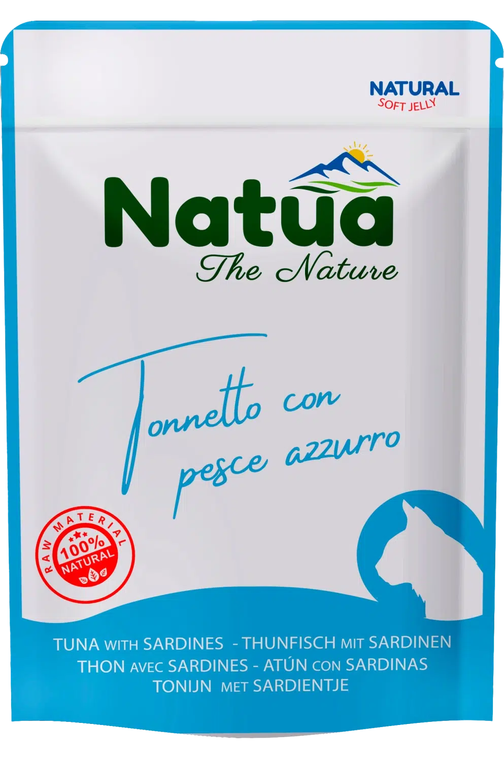 0606 Natua Natural in jelly cat (Thon avec Sardines 70g) Cat Jelly Pouch Tuna with Sardines