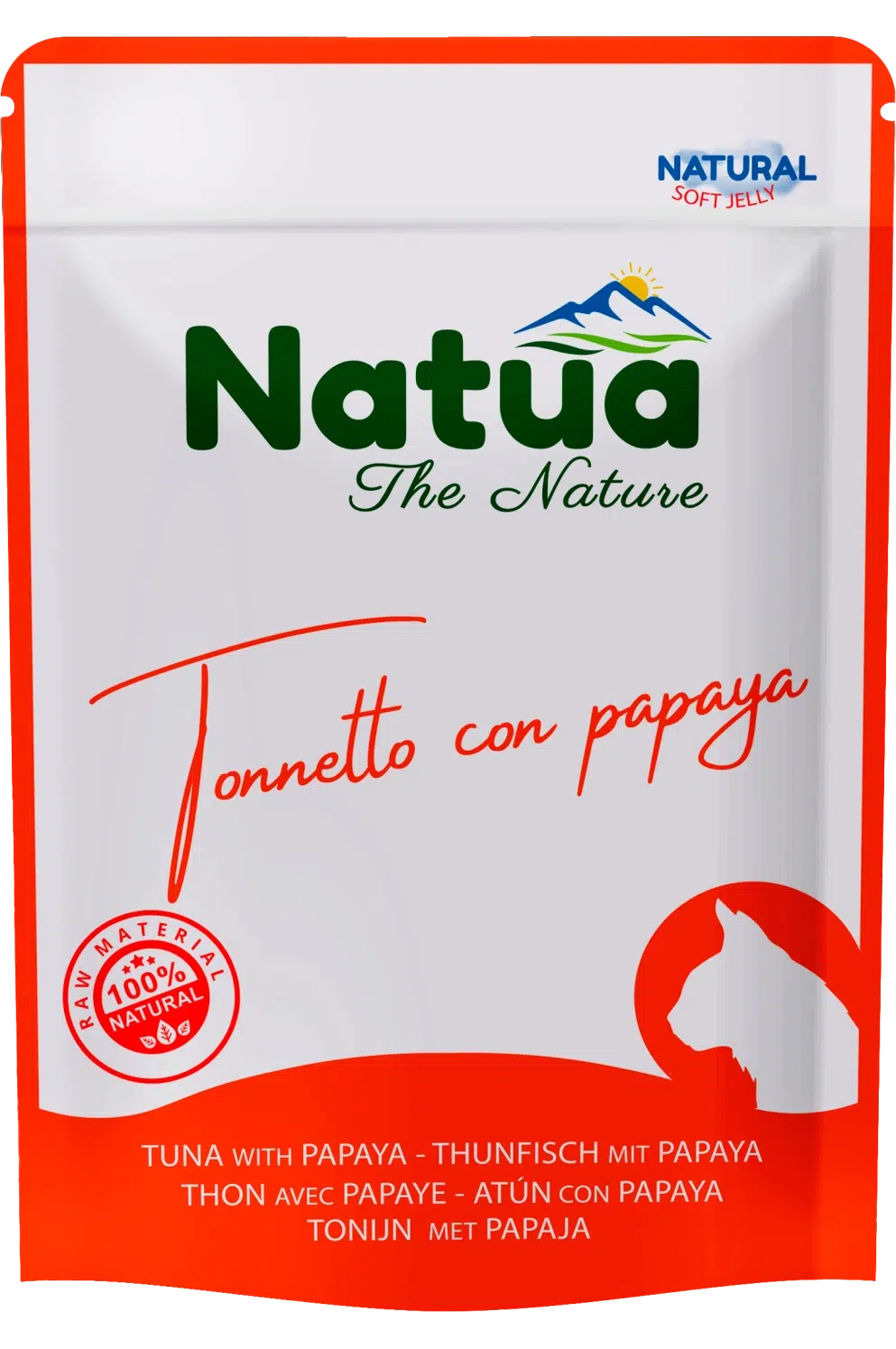 0607 Natua Natural in jelly cat (Thon avec Papaye 70g) Cat Jelly Pouch Tuna with Papaya