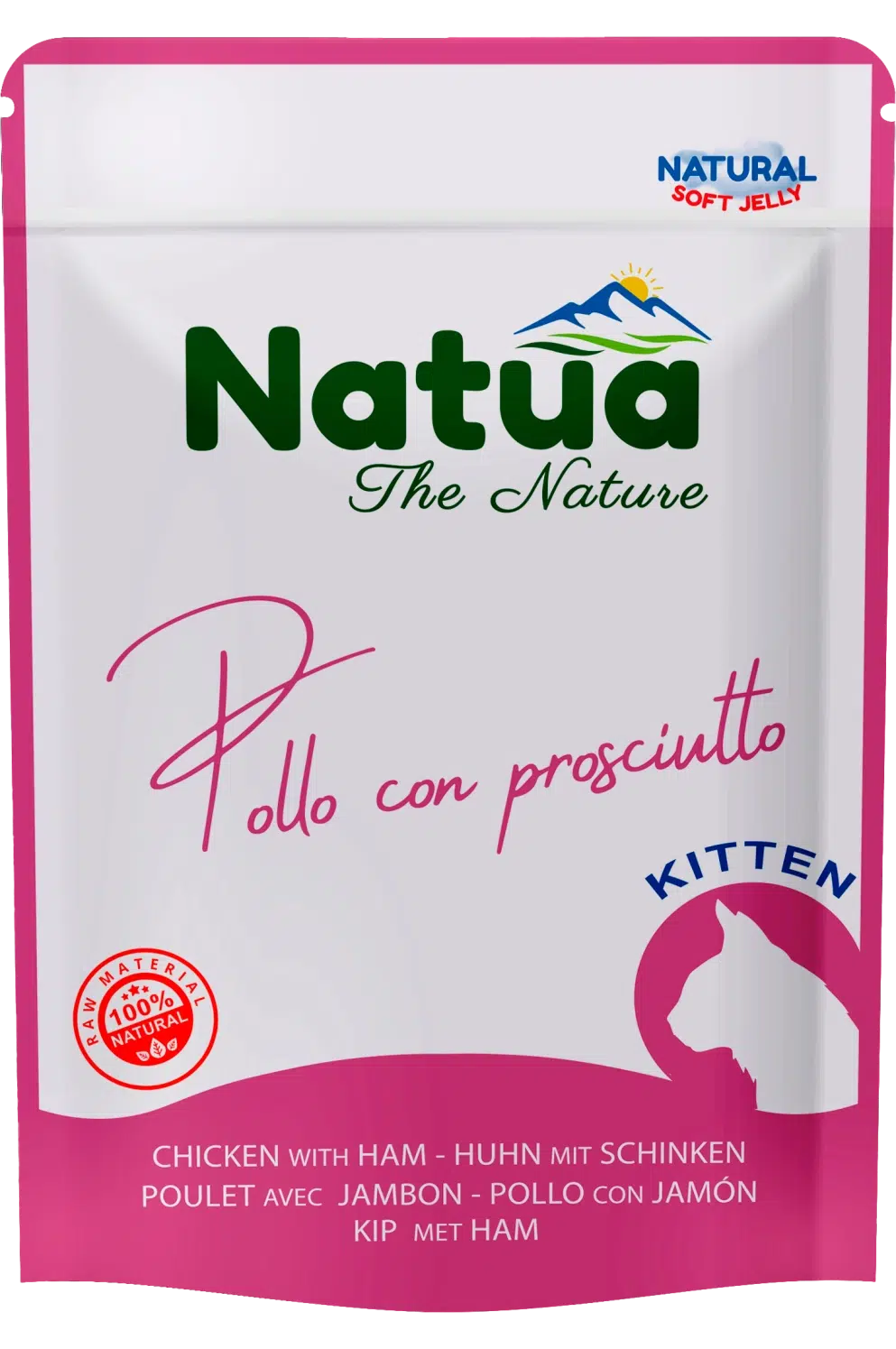 0640 Natua Natural in jelly cat (Chaton Poulet avec Jambon 70g) Cat Jelly Pouch Kitten Chicken with Ham