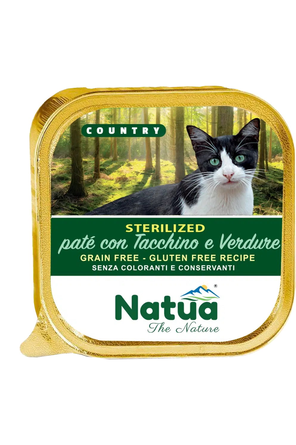 5041 Natua Country cat  (Chat Stérilisé Dinde 100g) Cat Alu Tray Turkey Sterilized