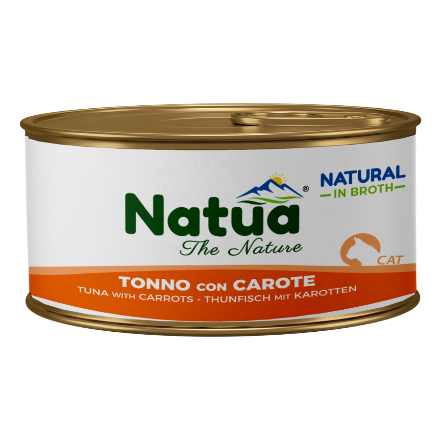 0402 Natua Natural in Broth cat (Thon aux Carottes 85g) Cat Broth Cans Tuna with Carrots