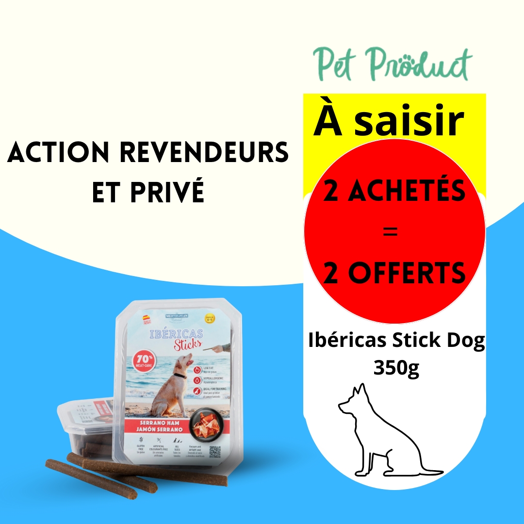 #7 ACTION DU MOIS 06/25 Ibéricas Stick Dog 350g (2 achetés + 2 offerts) SANS RABAIS CUMULABLE